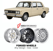 CUSTOM CLASSIC VINTAGE RESTOMOD RETRO OLD SCHOOL FORGED WHEELS RIMS for TOFAS MURAT 124 1971 - 1977

Custom forged wheels for Tofas Murat 124 1971 - 1977. Classic, vintage, restomod wheel designs made to order in custom sizes, offsets, colors and finishes.

We manufacture premium quality forged wheels rims for Tofas Murat 124 1971 - 1977 in any design, size, color.

THIS WHEEL DESIGN CAN BE CUSTOM-MADE FOR YOUR CAR IN ANY SIZE AND COLOR OPTIONS
Available in monoblock, 2-piece, 3-piece, duoblock, beadlock
3D