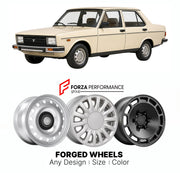 CUSTOM CLASSIC VINTAGE RESTOMOD RETRO OLD SCHOOL FORGED WHEELS RIMS for TOFAS SAHIN MURAT 131 DERIVATIVE 1981 - 2002

Custom forged wheels for Tofas Sahin Murat 131 Derivative 1981 - 2002. Classic, vintage, restomod wheel designs made to order in custom sizes, offsets, colors and finishes.

We manufacture premium quality forged wheels rims for Tofas Sahin Murat 131 Derivative 1981 - 2002 in any design, size, color.

THIS WHEEL DESIGN CAN BE CUSTOM-MADE FOR YOUR CAR IN ANY SIZE AND COLOR OPTIONS
Available in