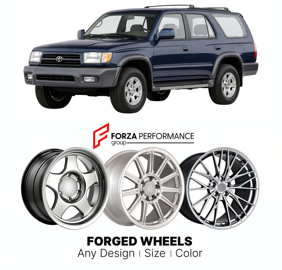 CUSTOM CLASSIC VINTAGE RESTOMOD RETRO OLD SCHOOL FORGED WHEELS RIMS for TOYOTA 4RUNNER HILUX SURF N180 FACELIFT 1999 - 2002

Custom forged wheels for Toyota 4Runner Hilux Surf N180 Facelift 1999 - 2002. Classic, vintage, restomod and retro JDM wheel designs made to order in custom sizes, offsets, colors and finishes with guaranteed fitment.

We manufacture premium quality forged wheels rims for Toyota 4Runner Hilux Surf N180 Facelift 1999 - 2002 in any design, size, color.

JDM WHEEL DESIGNS: our Japanese c