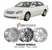 FORGED WHEELS RIMS for TOYOTA AVALON XX30 2004 - 2007

Custom forged wheels for Toyota Avalon XX30 2004 - 2007. Made-to-order monoblock, 2-piece and 3-piece rims in custom sizes, offsets, colors and finishes with guaranteed fitment.

We manufacture premium quality forged wheels rims for Toyota Avalon XX30 2004 - 2007 in any design, size, color.

JDM WHEEL DESIGNS: our Japanese collection for sedans and wagons includes designs inspired by Weds Kranze, Wald, Leon Hardiritt, Vossen, Kuhl Racing, Aimgain, Work 