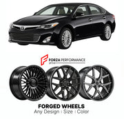 FORGED WHEELS RIMS for TOYOTA AVALON XX40 2012 - 2015

Custom forged wheels for Toyota Avalon XX40 2012 - 2015. Made-to-order monoblock, 2-piece and 3-piece rims in custom sizes, offsets, colors and finishes with guaranteed fitment.

We manufacture premium quality forged wheels rims for Toyota Avalon XX40 2012 - 2015 in any design, size, color.

JDM WHEEL DESIGNS: our Japanese collection for sedans and wagons includes designs inspired by Weds Kranze, Wald, Leon Hardiritt, Vossen, Kuhl Racing, Aimgain, Work 