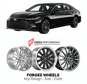 FORGED WHEELS RIMS for TOYOTA AVALON XX50 2018 - 2022

Custom forged wheels for Toyota Avalon XX50 2018 - 2022. Made-to-order monoblock, 2-piece and 3-piece rims in custom sizes, offsets, colors and finishes with guaranteed fitment.

We manufacture premium quality forged wheels rims for Toyota Avalon XX50 2018 - 2022 in any design, size, color.

JDM WHEEL DESIGNS: our Japanese collection for sedans and wagons includes designs inspired by Weds Kranze, Wald, Leon Hardiritt, Vossen, Kuhl Racing, Aimgain, Work 