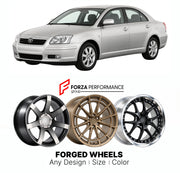 FORGED WHEELS RIMS for TOYOTA AVENSIS T250 2003 - 2006

Custom forged wheels for Toyota Avensis T250 2003 - 2006. Made-to-order monoblock, 2-piece and 3-piece rims in custom sizes, offsets, colors and finishes with guaranteed fitment.

We manufacture premium quality forged wheels rims for Toyota Avensis T250 2003 - 2006 in any design, size, color.

JDM WHEEL DESIGNS: our Japanese collection for sedans and wagons includes designs inspired by Weds Kranze, Wald, Leon Hardiritt, Vossen, Kuhl Racing, Aimgain, Wo