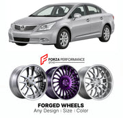 FORGED WHEELS RIMS for TOYOTA AVENSIS T270 2009 - 2011

Custom forged wheels for Toyota Avensis T270 2009 - 2011. Made-to-order monoblock, 2-piece and 3-piece rims in custom sizes, offsets, colors and finishes with guaranteed fitment.

We manufacture premium quality forged wheels rims for Toyota Avensis T270 2009 - 2011 in any design, size, color.

JDM WHEEL DESIGNS: our Japanese collection for sedans and wagons includes designs inspired by Weds Kranze, Wald, Leon Hardiritt, Vossen, Kuhl Racing, Aimgain, Wo