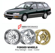 CUSTOM CLASSIC VINTAGE RESTOMOD RETRO OLD SCHOOL FORGED WHEELS RIMS for TOYOTA CALDINA T190 1992 - 1997

Custom forged wheels for Toyota Caldina T190 1992 - 1997. Classic, vintage, restomod and retro JDM wheel designs made to order in custom sizes, offsets, colors and finishes with guaranteed fitment.

We manufacture premium quality forged wheels rims for Toyota Caldina T190 1992 - 1997 in any design, size, color.

JDM WHEEL DESIGNS: our Japanese collection for sedans and wagons includes designs inspired by