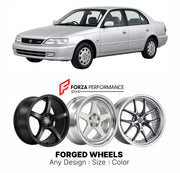 CUSTOM CLASSIC VINTAGE RESTOMOD RETRO OLD SCHOOL FORGED WHEELS RIMS for TOYOTA CARINA T210 1996 - 2001

Custom forged wheels for Toyota Carina T210 1996 - 2001. Classic, vintage, restomod and retro JDM wheel designs made to order in custom sizes, offsets, colors and finishes with guaranteed fitment.

We manufacture premium quality forged wheels rims for Toyota Carina T210 1996 - 2001 in any design, size, color.

JDM WHEEL DESIGNS: our Japanese collection for sedans and wagons includes designs inspired by We