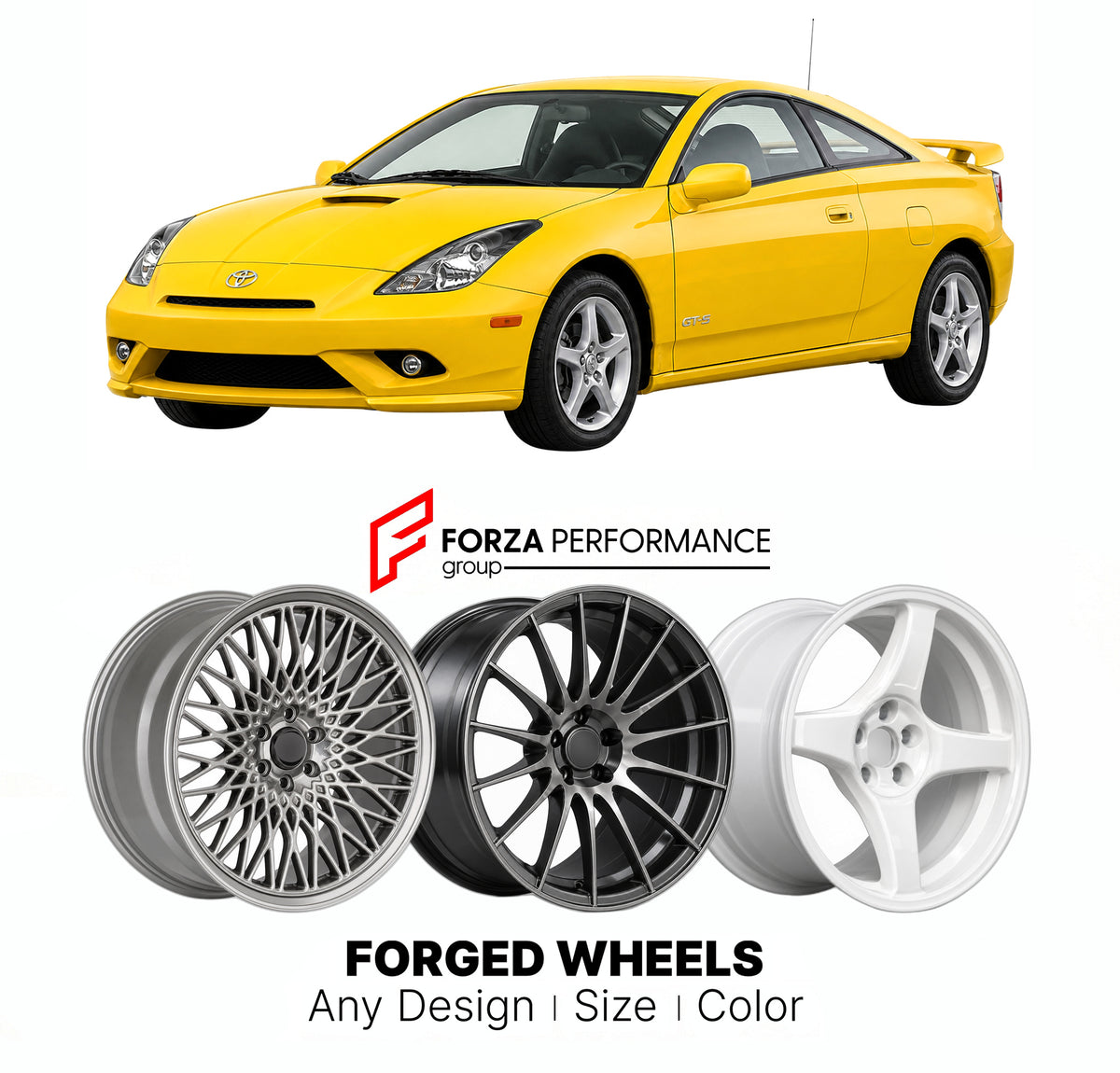 FORGED WHEELS RIMS for TOYOTA CELICA T230 FACELIFT 2003 - 2006

Custom forged wheels for Toyota Celica T230 Facelift 2003 - 2006. Made-to-order monoblock, 2-piece and 3-piece rims in custom sizes, offsets, colors and finishes with guaranteed fitment.

We manufacture premium quality forged wheels rims for Toyota Celica T230 Facelift 2003 - 2006 in any design, size, color.

JDM WHEEL DESIGNS: our Japanese collection for sports cars and coupes includes designs inspired by Rays Volk Racing, XXR, SSR, Enkei, Cos
