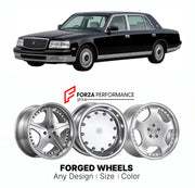 CUSTOM CLASSIC VINTAGE RESTOMOD RETRO OLD SCHOOL FORGED WHEELS RIMS for TOYOTA CENTURY G50 1997 - 2017

Custom forged wheels for Toyota Century G50 1997 - 2017. Classic, vintage, restomod and retro JDM wheel designs made to order in custom sizes, offsets, colors and finishes with guaranteed fitment.

We manufacture premium quality forged wheels rims for Toyota Century G50 1997 - 2017 in any design, size, color.

JDM WHEEL DESIGNS: our Japanese collection for sedans and wagons includes designs inspired by We