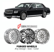 FORGED WHEELS RIMS for TOYOTA CENTURY G60 2018+

Custom forged wheels for Toyota Century G60 2018+. Made-to-order monoblock, 2-piece and 3-piece rims in custom sizes, offsets, colors and finishes with guaranteed fitment.

We manufacture premium quality forged wheels rims for Toyota Century G60 2018+ in any design, size, color.

JDM WHEEL DESIGNS: our Japanese collection for sedans and wagons includes designs inspired by Weds Kranze, Wald, Leon Hardiritt, Vossen, Kuhl Racing, Aimgain, Work Wheels, TRD, SSR, 