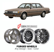 CUSTOM CLASSIC VINTAGE RESTOMOD RETRO OLD SCHOOL FORGED WHEELS RIMS for TOYOTA CRESSIDA X70 1984 - 1988

Custom forged wheels for Toyota Cressida X70 1984 - 1988. Classic, vintage, restomod and retro JDM wheel designs made to order in custom sizes, offsets, colors and finishes with guaranteed fitment.

We manufacture premium quality forged wheels rims for Toyota Cressida X70 1984 - 1988 in any design, size, color.

JDM WHEEL DESIGNS: our Japanese collection for sedans and wagons includes designs inspired by
