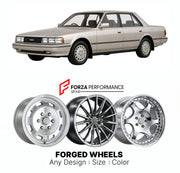 CUSTOM CLASSIC VINTAGE RESTOMOD RETRO OLD SCHOOL FORGED WHEELS RIMS for TOYOTA CRESSIDA X80 1988 - 1992

Custom forged wheels for Toyota Cressida X80 1988 - 1992. Classic, vintage, restomod and retro JDM wheel designs made to order in custom sizes, offsets, colors and finishes with guaranteed fitment.

We manufacture premium quality forged wheels rims for Toyota Cressida X80 1988 - 1992 in any design, size, color.

JDM WHEEL DESIGNS: our Japanese collection for sedans and wagons includes designs inspired by
