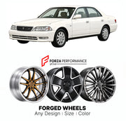 CUSTOM CLASSIC VINTAGE RESTOMOD RETRO OLD SCHOOL FORGED WHEELS RIMS for TOYOTA CRESTA X100 1996 - 2001

Custom forged wheels for Toyota Cresta X100 1996 - 2001. Classic, vintage, restomod and retro JDM wheel designs made to order in custom sizes, offsets, colors and finishes with guaranteed fitment.

We manufacture premium quality forged wheels rims for Toyota Cresta X100 1996 - 2001 in any design, size, color.

JDM WHEEL DESIGNS: our Japanese collection for sedans and wagons includes designs inspired by We