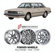 CUSTOM CLASSIC VINTAGE RESTOMOD RETRO OLD SCHOOL FORGED WHEELS RIMS for TOYOTA CRESTA X50 X60 1980 - 1984

Custom forged wheels for Toyota Cresta X50 X60 1980 - 1984. Classic, vintage, restomod and retro JDM wheel designs made to order in custom sizes, offsets, colors and finishes with guaranteed fitment.

We manufacture premium quality forged wheels rims for Toyota Cresta X50 X60 1980 - 1984 in any design, size, color.

JDM WHEEL DESIGNS: our Japanese collection for sedans and wagons includes designs inspi