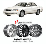 CUSTOM CLASSIC VINTAGE RESTOMOD RETRO OLD SCHOOL FORGED WHEELS RIMS for TOYOTA CRESTA X90 1992 - 1996

Custom forged wheels for Toyota Cresta X90 1992 - 1996. Classic, vintage, restomod and retro JDM wheel designs made to order in custom sizes, offsets, colors and finishes with guaranteed fitment.

We manufacture premium quality forged wheels rims for Toyota Cresta X90 1992 - 1996 in any design, size, color.

JDM WHEEL DESIGNS: our Japanese collection for sedans and wagons includes designs inspired by Weds 