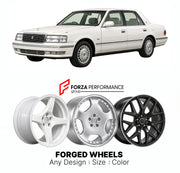 CUSTOM CLASSIC VINTAGE RESTOMOD RETRO OLD SCHOOL FORGED WHEELS RIMS for TOYOTA CROWN S140 1991 - 1995

Custom forged wheels for Toyota Crown S140 1991 - 1995. Classic, vintage, restomod and retro JDM wheel designs made to order in custom sizes, offsets, colors and finishes with guaranteed fitment.

We manufacture premium quality forged wheels rims for Toyota Crown S140 1991 - 1995 in any design, size, color.

JDM WHEEL DESIGNS: our Japanese collection for sedans and wagons includes designs inspired by Weds 
