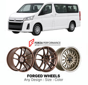 FORGED WHEELS RIMS for TOYOTA HIACE H300 2019+

Custom forged wheels for Toyota HiAce H300 2019+. Made-to-order monoblock, 2-piece and 3-piece rims in custom sizes, offsets, colors and finishes with guaranteed fitment.

We manufacture premium quality forged wheels rims for Toyota HiAce H300 2019+ in any design, size, color.

JDM WHEEL DESIGNS: our Japanese collection for hatchbacks, kei cars and MPVs includes designs inspired by Rays Volk Racing, Enkei, XXR, Rota, Work Wheels, Cosmis Racing, SSR, Advan Yoko