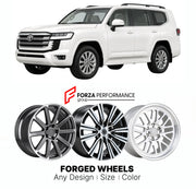 FORGED WHEELS RIMS for TOYOTA LAND CRUISER J300 2021+

Custom forged wheels for Toyota Land Cruiser J300 2021+. Made-to-order monoblock, 2-piece and 3-piece rims in custom sizes, offsets, colors and finishes with guaranteed fitment.

We manufacture premium quality forged wheels rims for Toyota Land Cruiser J300 2021+ in any design, size, color.

JDM WHEEL DESIGNS: our Japanese collection for SUVs and pickups includes designs inspired by Bradley V, Method Race Wheels, Forgiato, Kuhl Racing, Mugen, TRD, Rota,