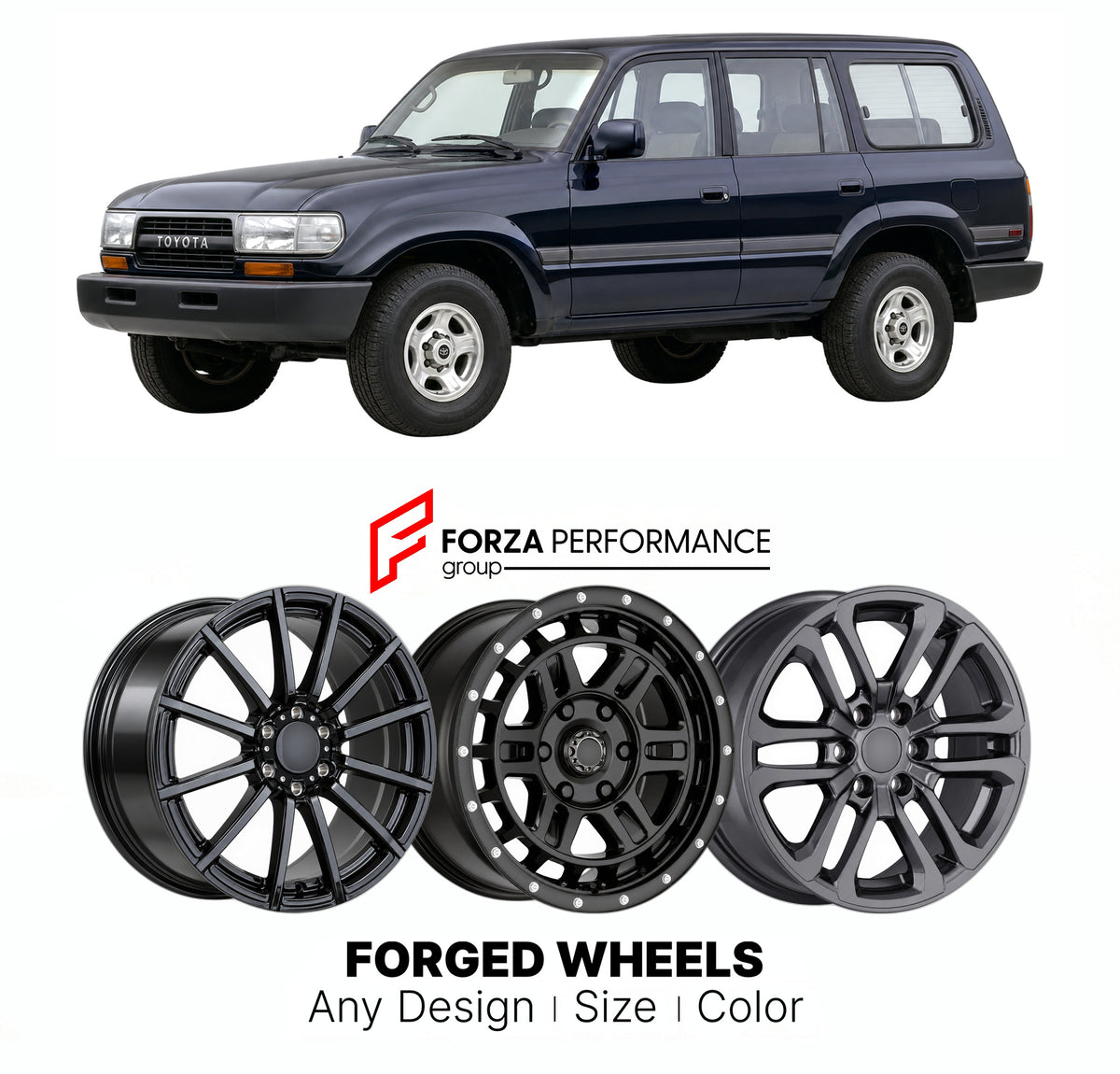 CUSTOM CLASSIC VINTAGE RESTOMOD RETRO OLD SCHOOL FORGED WHEELS RIMS for TOYOTA LAND CRUISER J80 1990 - 1994

Custom forged wheels for Toyota Land Cruiser J80 1990 - 1994. Classic, vintage, restomod and retro JDM wheel designs made to order in custom sizes, offsets, colors and finishes with guaranteed fitment.

We manufacture premium quality forged wheels rims for Toyota Land Cruiser J80 1990 - 1994 in any design, size, color.

JDM WHEEL DESIGNS: our Japanese collection for SUVs and pickups includes designs 