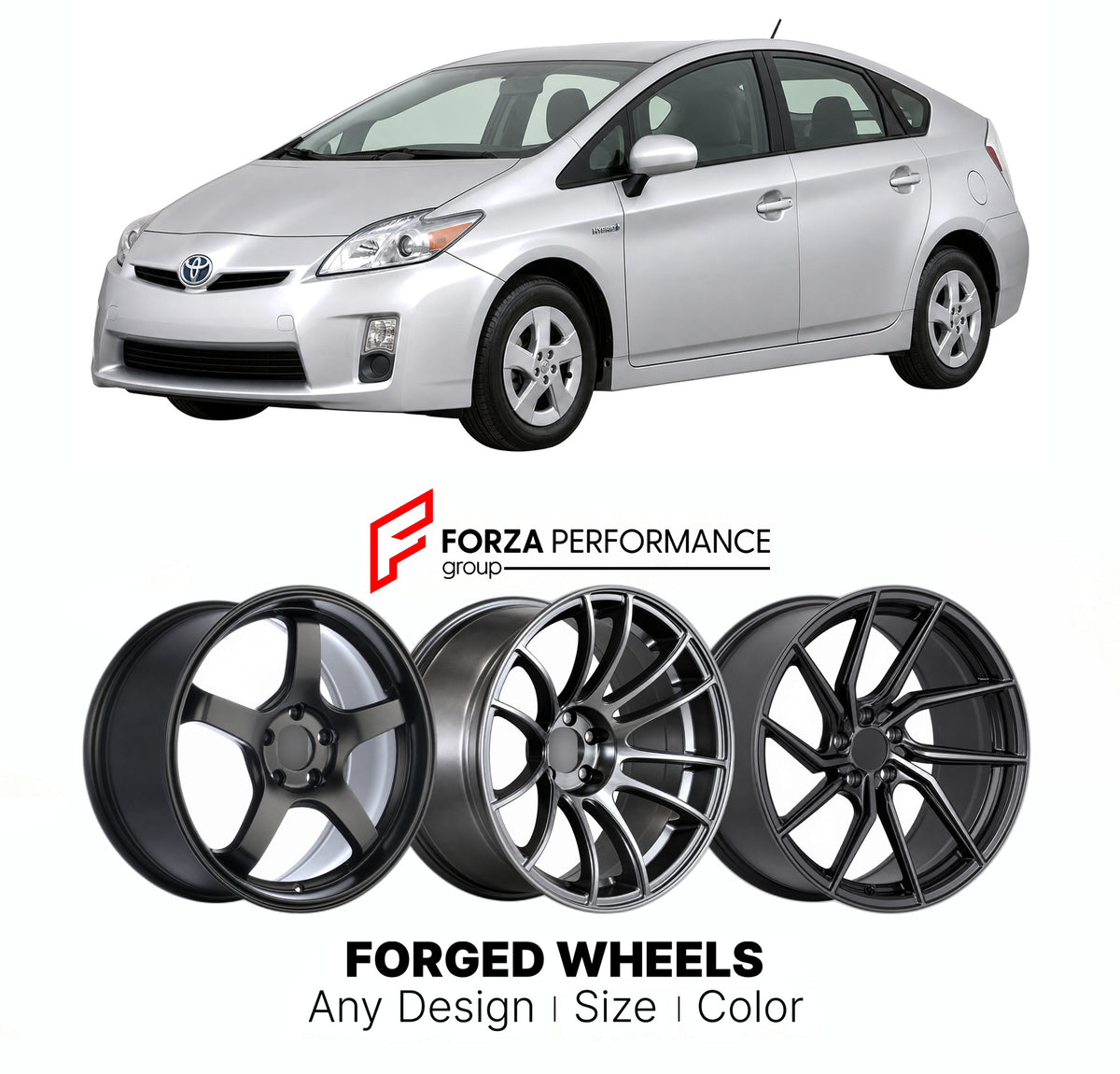 FORGED WHEELS RIMS for TOYOTA PRIUS XW30 2009 - 2011

Custom forged wheels for Toyota Prius XW30 2009 - 2011. Made-to-order monoblock, 2-piece and 3-piece rims in custom sizes, offsets, colors and finishes with guaranteed fitment.

We manufacture premium quality forged wheels rims for Toyota Prius XW30 2009 - 2011 in any design, size, color.

JDM WHEEL DESIGNS: our Japanese collection for hatchbacks, kei cars and MPVs includes designs inspired by Rays Volk Racing, Enkei, XXR, Rota, Work Wheels, Cosmis Racin