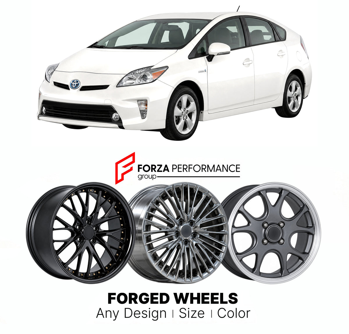 FORGED WHEELS RIMS for TOYOTA PRIUS XW30 FACELIFT 2012 - 2015

Custom forged wheels for Toyota Prius XW30 Facelift 2012 - 2015. Made-to-order monoblock, 2-piece and 3-piece rims in custom sizes, offsets, colors and finishes with guaranteed fitment.

We manufacture premium quality forged wheels rims for Toyota Prius XW30 Facelift 2012 - 2015 in any design, size, color.

JDM WHEEL DESIGNS: our Japanese collection for hatchbacks, kei cars and MPVs includes designs inspired by Rays Volk Racing, Enkei, XXR, Rota
