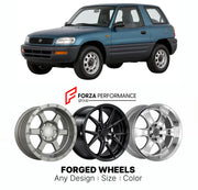 CUSTOM CLASSIC VINTAGE RESTOMOD RETRO OLD SCHOOL FORGED WHEELS RIMS for TOYOTA RAV4 XA10 1994 - 2000

Custom forged wheels for Toyota RAV4 XA10 1994 - 2000. Classic, vintage, restomod and retro JDM wheel designs made to order in custom sizes, offsets, colors and finishes with guaranteed fitment.

We manufacture premium quality forged wheels rims for Toyota RAV4 XA10 1994 - 2000 in any design, size, color.

JDM WHEEL DESIGNS: our Japanese collection for SUVs and pickups includes designs inspired by Bradley V