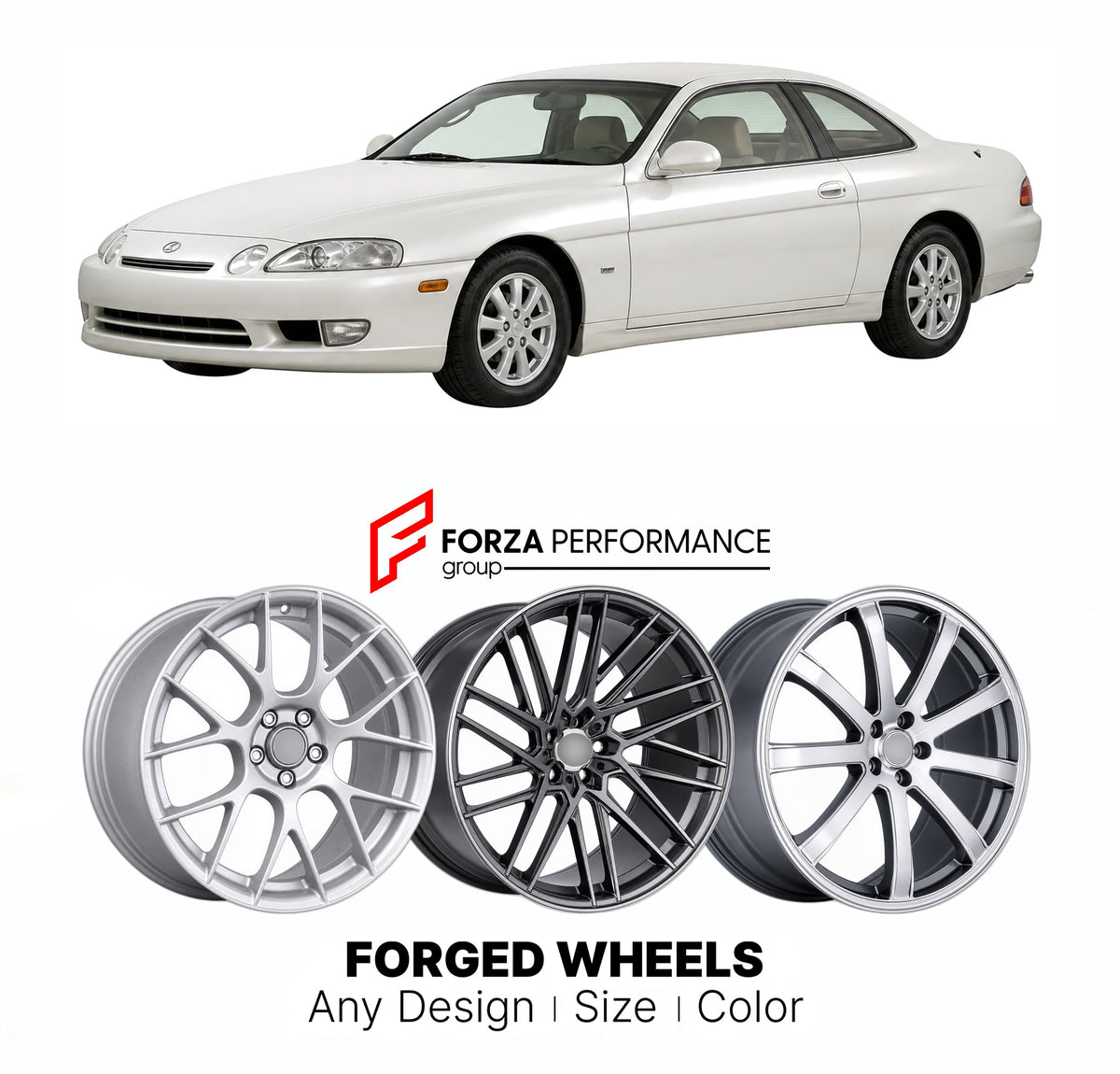 FORGED WHEELS RIMS for TOYOTA SOARER Z40 2001 - 2005

Custom forged wheels for Toyota Soarer Z40 2001 - 2005. Made-to-order monoblock, 2-piece and 3-piece rims in custom sizes, offsets, colors and finishes with guaranteed fitment.

We manufacture premium quality forged wheels rims for Toyota Soarer Z40 2001 - 2005 in any design, size, color.

JDM WHEEL DESIGNS: our Japanese collection for sports cars and coupes includes designs inspired by Rays Volk Racing, XXR, SSR, Enkei, Cosmis Racing, Rota, Liberty Walk