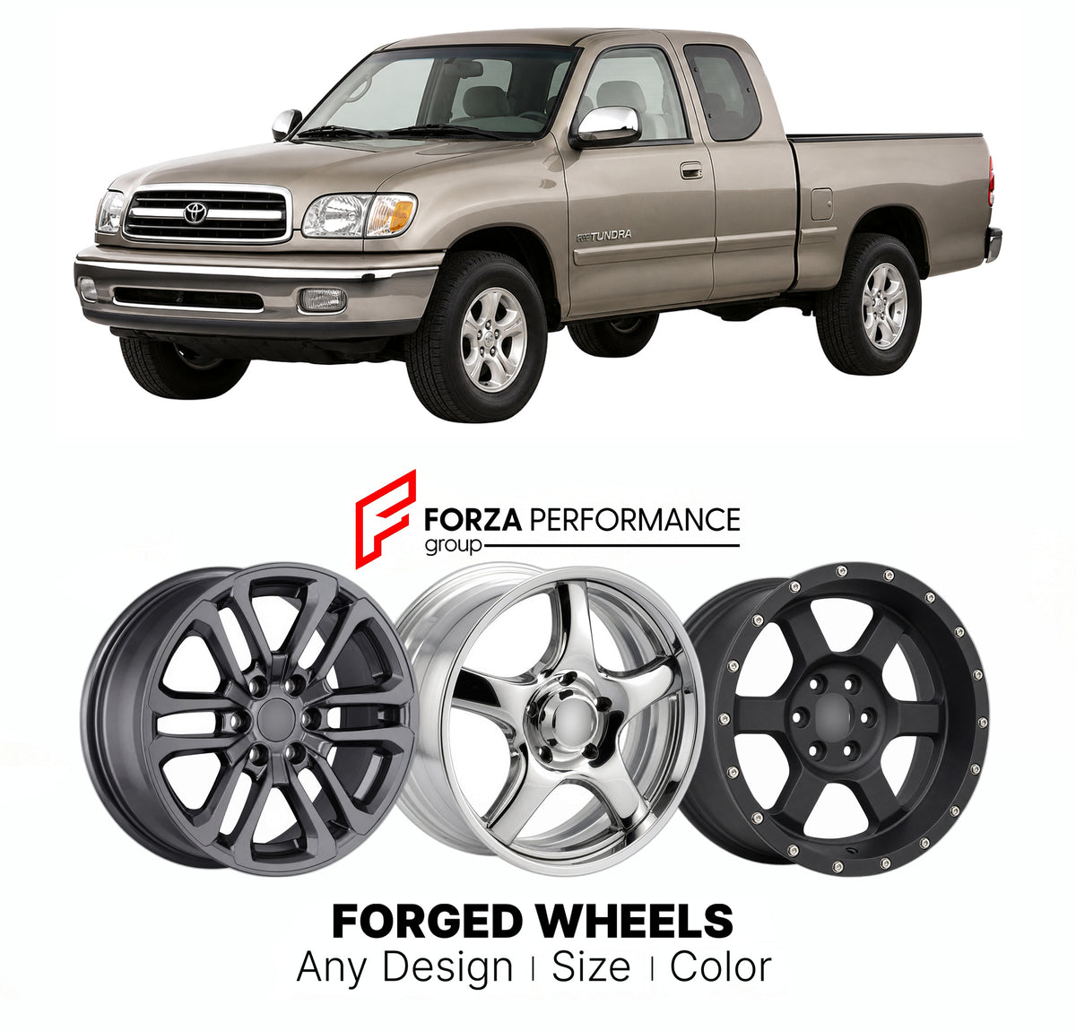 CUSTOM CLASSIC VINTAGE RESTOMOD RETRO OLD SCHOOL FORGED WHEELS RIMS for TOYOTA TUNDRA XK30 XK40 1999 - 2006

Custom forged wheels for Toyota Tundra XK30 XK40 1999 - 2006. Classic, vintage, restomod and retro JDM wheel designs made to order in custom sizes, offsets, colors and finishes with guaranteed fitment.

We manufacture premium quality forged wheels rims for Toyota Tundra XK30 XK40 1999 - 2006 in any design, size, color.

JDM WHEEL DESIGNS: our Japanese collection for SUVs and pickups includes designs 