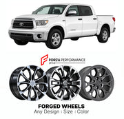 FORGED WHEELS RIMS for TOYOTA TUNDRA XK50 2006 - 2013

Custom forged wheels for Toyota Tundra XK50 2006 - 2013. Made-to-order monoblock, 2-piece and 3-piece rims in custom sizes, offsets, colors and finishes with guaranteed fitment.

We manufacture premium quality forged wheels rims for Toyota Tundra XK50 2006 - 2013 in any design, size, color.

JDM WHEEL DESIGNS: our Japanese collection for SUVs and pickups includes designs inspired by Bradley V, Method Race Wheels, Forgiato, Kuhl Racing, Mugen, TRD, Rota,