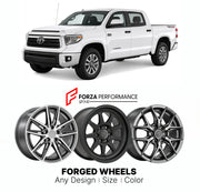 FORGED WHEELS RIMS for TOYOTA TUNDRA XK50 FACELIFT 2014 - 2021

Custom forged wheels for Toyota Tundra XK50 Facelift 2014 - 2021. Made-to-order monoblock, 2-piece and 3-piece rims in custom sizes, offsets, colors and finishes with guaranteed fitment.

We manufacture premium quality forged wheels rims for Toyota Tundra XK50 Facelift 2014 - 2021 in any design, size, color.

JDM WHEEL DESIGNS: our Japanese collection for SUVs and pickups includes designs inspired by Bradley V, Method Race Wheels, Forgiato, Kuh