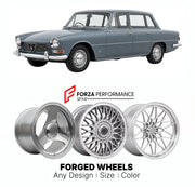 CUSTOM CLASSIC VINTAGE RESTOMOD RETRO OLD SCHOOL FORGED WHEELS RIMS for TRIUMPH 2000 2500 MK 1 MK 2 1963 - 1977

Custom forged wheels for Triumph 2000 2500 MK 1 MK 2 1963 - 1977. Classic, vintage, restomod wheel designs made to order in custom sizes, offsets, colors and finishes.

We manufacture premium quality forged wheels rims for Triumph 2000 2500 MK 1 MK 2 1963 - 1977 in any design, size, color.

THIS WHEEL DESIGN CAN BE CUSTOM-MADE FOR YOUR CAR IN ANY SIZE AND COLOR OPTIONS
Available in monoblock, 2-p