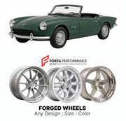 CUSTOM CLASSIC VINTAGE RESTOMOD RETRO OLD SCHOOL FORGED WHEELS RIMS for TRIUMPH SPITFIRE MK 3 1967 - 1970

Custom forged wheels for Triumph Spitfire MK 3 1967 - 1970. Classic, vintage, restomod wheel designs made to order in custom sizes, offsets, colors and finishes.

We manufacture premium quality forged wheels rims for Triumph Spitfire MK 3 1967 - 1970 in any design, size, color.

THIS WHEEL DESIGN CAN BE CUSTOM-MADE FOR YOUR CAR IN ANY SIZE AND COLOR OPTIONS
Available in monoblock, 2-piece, 3-piece, duo