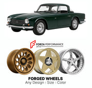 CUSTOM CLASSIC VINTAGE RESTOMOD RETRO OLD SCHOOL FORGED WHEELS RIMS for TRIUMPH TR5 PI 1967 - 1968

Custom forged wheels for Triumph TR5 PI 1967 - 1968. Classic, vintage, restomod wheel designs made to order in custom sizes, offsets, colors and finishes.

We manufacture premium quality forged wheels rims for Triumph TR5 PI 1967 - 1968 in any design, size, color.

THIS WHEEL DESIGN CAN BE CUSTOM-MADE FOR YOUR CAR IN ANY SIZE AND COLOR OPTIONS
Available in monoblock, 2-piece, 3-piece, duoblock, beadlock
3D wh
