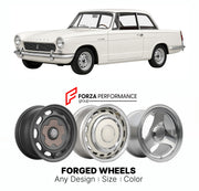 CUSTOM CLASSIC VINTAGE RESTOMOD RETRO OLD SCHOOL FORGED WHEELS RIMS for TRIUMPH VITESSE 1962 - 1971

Custom forged wheels for Triumph Vitesse 1962 - 1971. Classic, vintage, restomod wheel designs made to order in custom sizes, offsets, colors and finishes.

We manufacture premium quality forged wheels rims for Triumph Vitesse 1962 - 1971 in any design, size, color.

THIS WHEEL DESIGN CAN BE CUSTOM-MADE FOR YOUR CAR IN ANY SIZE AND COLOR OPTIONS
Available in monoblock, 2-piece, 3-piece, duoblock, beadlock
3D