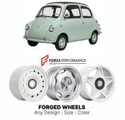 CUSTOM CLASSIC VINTAGE RESTOMOD RETRO OLD SCHOOL FORGED WHEELS RIMS for TROJAN 200 HEINKEL 1960 - 1966

Custom forged wheels for Trojan 200 Heinkel 1960 - 1966. Classic, vintage, restomod wheel designs made to order in custom sizes, offsets, colors and finishes.

We manufacture premium quality forged wheels rims for Trojan 200 Heinkel 1960 - 1966 in any design, size, color.

THIS WHEEL DESIGN CAN BE CUSTOM-MADE FOR YOUR CAR IN ANY SIZE AND COLOR OPTIONS
Available in monoblock, 2-piece, 3-piece, duoblock, be