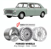 CUSTOM CLASSIC VINTAGE RESTOMOD RETRO OLD SCHOOL FORGED WHEELS RIMS for VANDEN PLAS 1100 1300 ADO16 LUXURY 1963 - 1974

Custom forged wheels for Vanden Plas 1100 1300 ADO16 luxury 1963 - 1974. Classic, vintage, restomod wheel designs made to order in custom sizes, offsets, colors and finishes.

We manufacture premium quality forged wheels rims for Vanden Plas 1100 1300 ADO16 luxury 1963 - 1974 in any design, size, color.

THIS WHEEL DESIGN CAN BE CUSTOM-MADE FOR YOUR CAR IN ANY SIZE AND COLOR OPTIONS
Availa