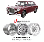 CUSTOM CLASSIC VINTAGE RESTOMOD RETRO OLD SCHOOL FORGED WHEELS RIMS for VANDEN PLAS PRINCESS 1100 1300 ADO16 1963 - 1974

Custom forged wheels for Vanden Plas Princess 1100 1300 ADO16 1963 - 1974. Classic, vintage, restomod wheel designs made to order in custom sizes, offsets, colors and finishes.

We manufacture premium quality forged wheels rims for Vanden Plas Princess 1100 1300 ADO16 1963 - 1974 in any design, size, color.

THIS WHEEL DESIGN CAN BE CUSTOM-MADE FOR YOUR CAR IN ANY SIZE AND COLOR OPTIONS
