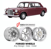 CUSTOM CLASSIC VINTAGE RESTOMOD RETRO OLD SCHOOL FORGED WHEELS RIMS for VANDEN PLAS PRINCESS 1300 1963 - 1974

Custom forged wheels for Vanden Plas Princess 1300 1963 - 1974. Classic, vintage, restomod wheel designs made to order in custom sizes, offsets, colors and finishes.

We manufacture premium quality forged wheels rims for Vanden Plas Princess 1300 1963 - 1974 in any design, size, color.

THIS WHEEL DESIGN CAN BE CUSTOM-MADE FOR YOUR CAR IN ANY SIZE AND COLOR OPTIONS
Available in monob
