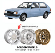 CUSTOM CLASSIC VINTAGE RESTOMOD RETRO OLD SCHOOL FORGED WHEELS RIMS for VAUXHALL ASTRA MK 1 1980 - 1984

Custom forged wheels for Vauxhall Astra MK 1 1980 - 1984. Classic, vintage, restomod wheel designs made to order in custom sizes, offsets, colors and finishes.

We manufacture premium quality forged wheels rims for Vauxhall Astra MK 1 1980 - 1984 in any design, size, color.

THIS WHEEL DESIGN CAN BE CUSTOM-MADE FOR YOUR CAR IN ANY SIZE AND COLOR OPTIONS
Available in monoblock, 2-piece, 3-piece, duoblock,