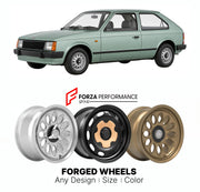 CUSTOM CLASSIC VINTAGE RESTOMOD RETRO OLD SCHOOL FORGED WHEELS RIMS for VAUXHALL ASTRA MK 1 MK 2 1980 - 1991

Custom forged wheels for Vauxhall Astra MK 1 MK 2 1980 - 1991. Classic, vintage, restomod wheel designs made to order in custom sizes, offsets, colors and finishes.

We manufacture premium quality forged wheels rims for Vauxhall Astra MK 1 MK 2 1980 - 1991 in any design, size, color.

THIS WHEEL DESIGN CAN BE CUSTOM-MADE FOR YOUR CAR IN ANY SIZE AND COLOR OPTIONS
Available in monoblock, 2-piece, 3-p