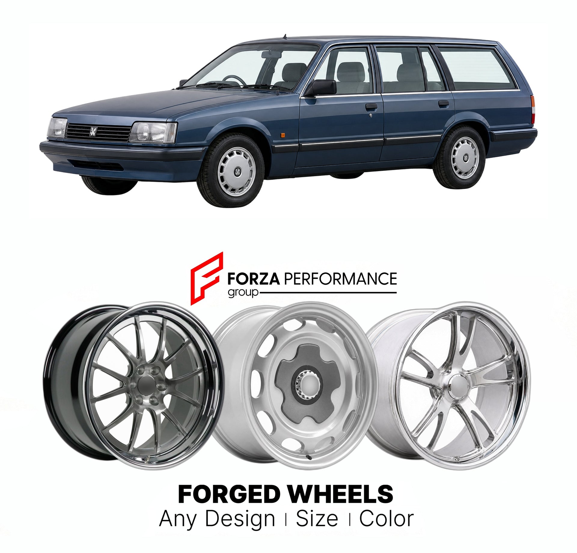 CUSTOM CLASSIC VINTAGE RESTOMOD RETRO OLD SCHOOL FORGED WHEELS RIMS for VAUXHALL CARLTON ESTATE MK 2 1986 - 1994

Custom forged wheels for Vauxhall Carlton Estate MK 2 1986 - 1994. Classic, vintage, restomod wheel designs made to order in custom sizes, offsets, colors and finishes.

We manufacture premium quality forged wheels rims for Vauxhall Carlton Estate MK 2 1986 - 1994 in any design, size, color.

THIS WHEEL DESIGN CAN BE CUSTOM-MADE FOR YOUR CAR IN ANY SIZE AND COLOR OPTIONS
Available in monoblock, 
