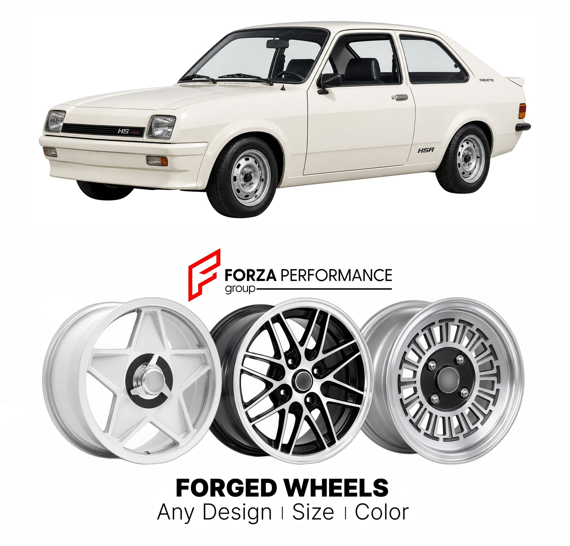 CUSTOM CLASSIC VINTAGE RESTOMOD RETRO OLD SCHOOL FORGED WHEELS RIMS for VAUXHALL CHEVETTE HS HSR GROUP 4 HOMOLOGATION 1976 - 1981

Custom forged wheels for Vauxhall Chevette HS HSR Group 4 Homologation 1976 - 1981. Classic, vintage, restomod wheel designs made to order in custom sizes, offsets, colors and finishes.

We manufacture premium quality forged wheels rims for Vauxhall Chevette HS HSR Group 4 Homologation 1976 - 1981 in any design, size, color.

THIS WHEEL DESIGN CAN BE CUSTOM-MADE FOR YOUR CAR IN 