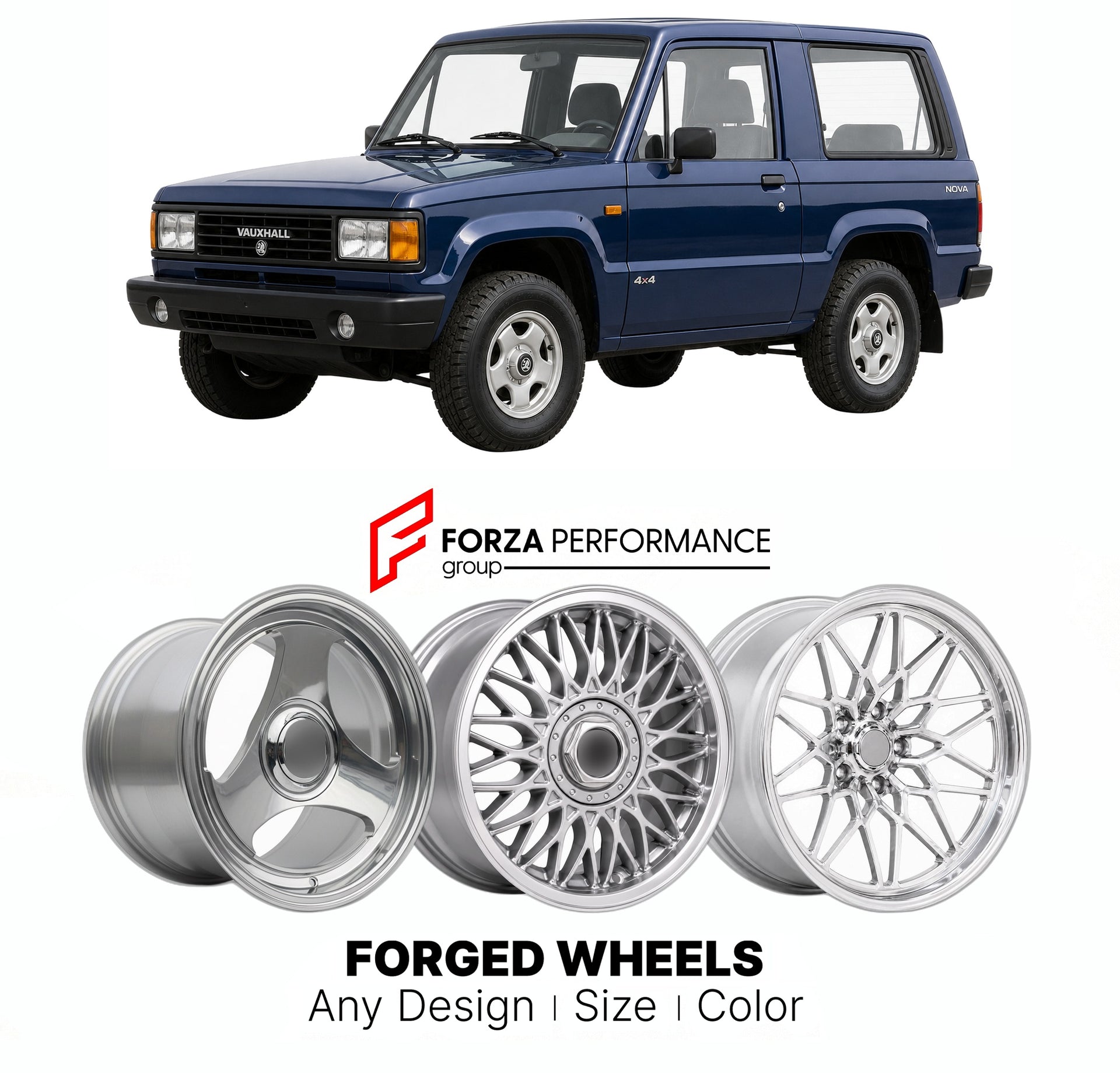 CUSTOM CLASSIC VINTAGE RESTOMOD RETRO OLD SCHOOL FORGED WHEELS RIMS for VAUXHALL FRONT 1991 - 2004

Custom forged wheels for Vauxhall Front 1991 - 2004. Classic, vintage, restomod wheel designs made to order in custom sizes, offsets, colors and finishes.

We manufacture premium quality forged wheels rims for Vauxhall Front 1991 - 2004 in any design, size, color.

THIS WHEEL DESIGN CAN BE CUSTOM-MADE FOR YOUR CAR IN ANY SIZE AND COLOR OPTIONS
Available in monoblock, 2-piece, 3-piece, duoblock, beadlock
3D wh
