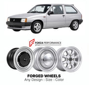 CUSTOM CLASSIC VINTAGE RESTOMOD RETRO OLD SCHOOL FORGED WHEELS RIMS for VAUXHALL NOVA SR GTE GSI 1983 - 1993

Custom forged wheels for Vauxhall Nova SR GTE GSi 1983 - 1993. Classic, vintage, restomod wheel designs made to order in custom sizes, offsets, colors and finishes.

We manufacture premium quality forged wheels rims for Vauxhall Nova SR GTE GSi 1983 - 1993 in any design, size, color.

THIS WHEEL DESIGN CAN BE CUSTOM-MADE FOR YOUR CAR IN ANY SIZE AND COLOR OPTIONS
Available in monoblock, 2-piece, 3-p