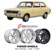 CUSTOM CLASSIC VINTAGE RESTOMOD RETRO OLD SCHOOL FORGED WHEELS RIMS for VAUXHALL VIVA HC 1970 - 1979

Custom forged wheels for Vauxhall Viva HC 1970 - 1979. Classic, vintage, restomod wheel designs made to order in custom sizes, offsets, colors and finishes.

We manufacture premium quality forged wheels rims for Vauxhall Viva HC 1970 - 1979 in any design, size, color.

THIS WHEEL DESIGN CAN BE CUSTOM-MADE FOR YOUR CAR IN ANY SIZE AND COLOR OPTIONS
Available in monoblock, 2-piece, 3-piece, duoblock, beadlock