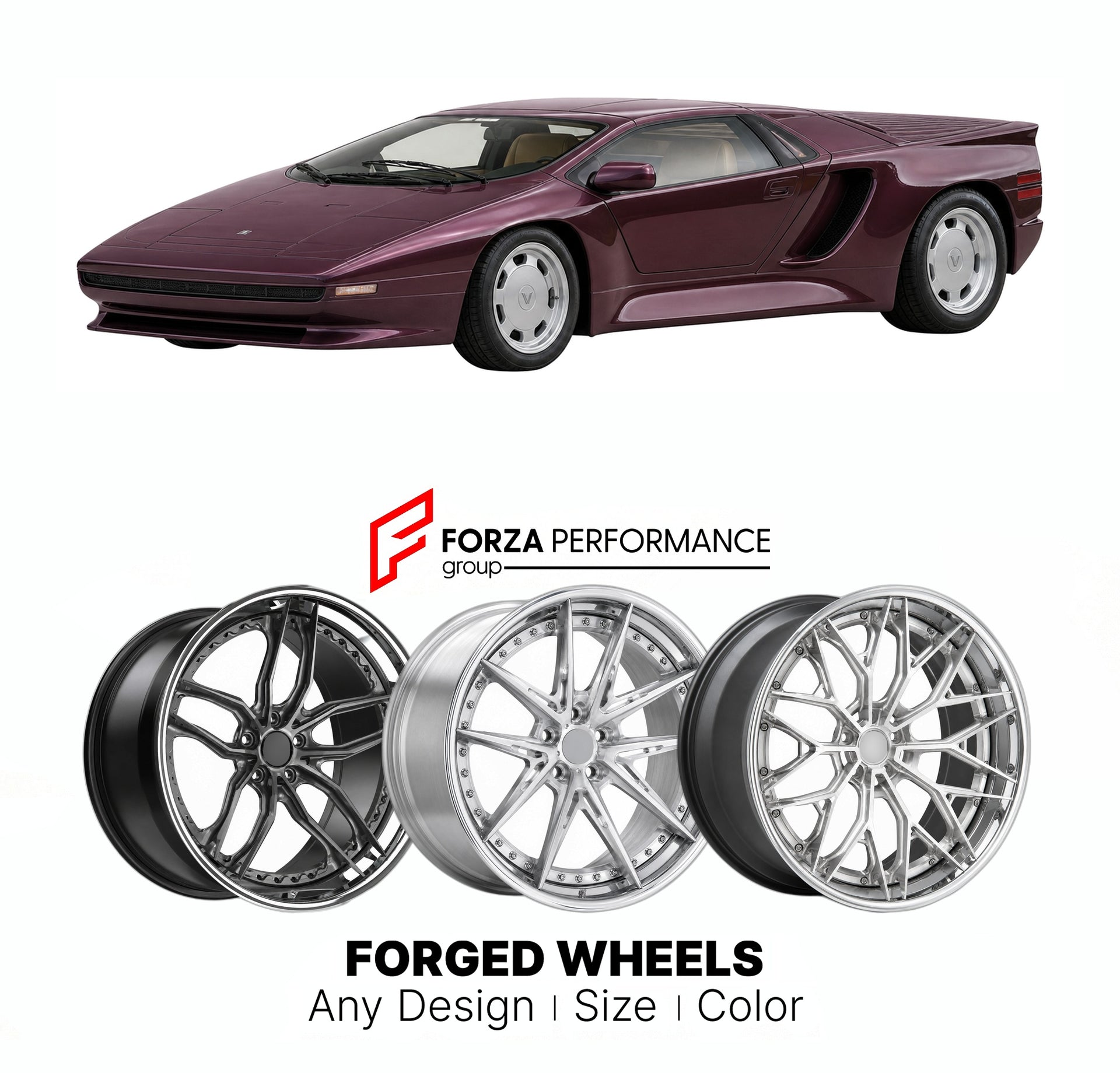 FORGED WHEELS RIMS for VECTOR W8 1990 - 1993

Custom forged wheels for Vector W8 1990 - 1993. Made-to-order monoblock, 2-piece and 3-piece rims in custom sizes, offsets, colors and finishes with guaranteed fitment.

We manufacture premium quality forged wheels rims for Vector W8 1990 - 1993 in any design, size, color.

THIS WHEEL DESIGN CAN BE CUSTOM-MADE FOR YOUR CAR IN ANY SIZE AND COLOR OPTIONS
Available in monoblock, 2-piece, 3-piece, duoblock, beadlock
3D wheel renderings are provided according to the 