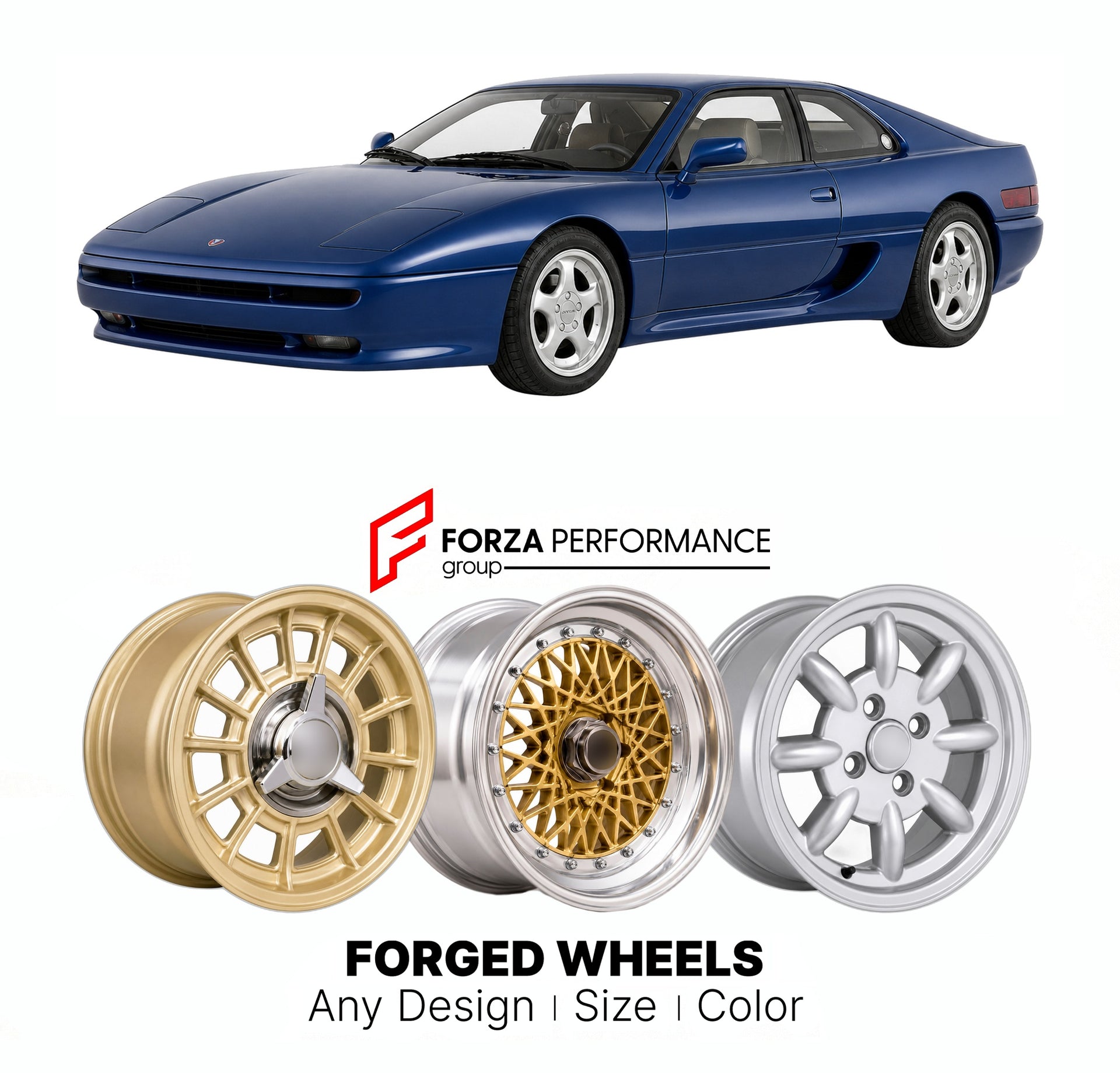 CUSTOM CLASSIC VINTAGE RESTOMOD RETRO OLD SCHOOL FORGED WHEELS RIMS for VENTURI 300 ATLANTIQUE 1996 - 2000

Custom forged wheels for Venturi 300 Atlantique 1996 - 2000. Classic, vintage, restomod wheel designs made to order in custom sizes, offsets, colors and finishes.

We manufacture premium quality forged wheels rims for Venturi 300 Atlantique 1996 - 2000 in any design, size, color.

THIS WHEEL DESIGN CAN BE CUSTOM-MADE FOR YOUR CAR IN ANY SIZE AND COLOR OPTIONS
Available in monoblock, 2-piece, 3-piece, 