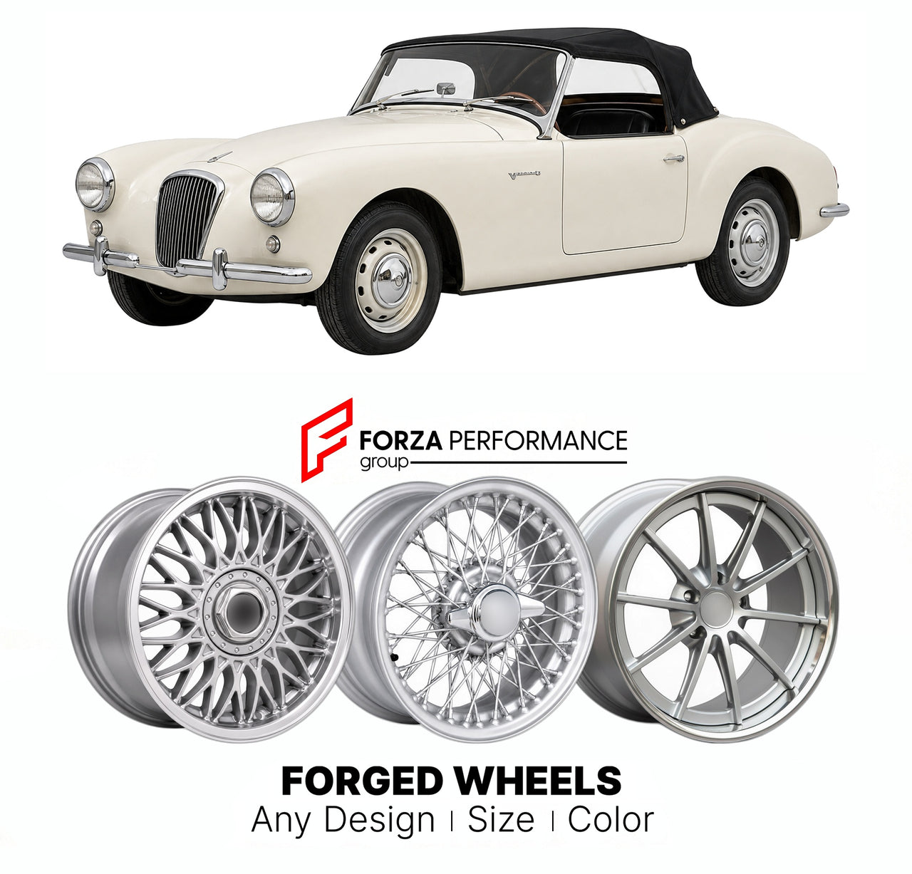 CUSTOM CLASSIC VINTAGE RESTOMOD RETRO OLD SCHOOL FORGED WHEELS RIMS for VIGNALE GAMINE 1967 - 1971

Custom forged wheels for Vignale Gamine 1967 - 1971. Classic, vintage, restomod wheel designs made to order in custom sizes, offsets, colors and finishes.

We manufacture premium quality forged wheels rims for Vignale Gamine 1967 - 1971 in any design, size, color.

THIS WHEEL DESIGN CAN BE CUSTOM-MADE FOR YOUR CAR IN ANY SIZE AND COLOR OPTIONS
Available in monoblock, 2-piece, 3-piece, duoblock, beadlock
3D wh