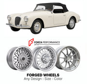 CUSTOM CLASSIC VINTAGE RESTOMOD RETRO OLD SCHOOL FORGED WHEELS RIMS for VIGNALE GAMINE 1967 - 1971

Custom forged wheels for Vignale Gamine 1967 - 1971. Classic, vintage, restomod wheel designs made to order in custom sizes, offsets, colors and finishes.

We manufacture premium quality forged wheels rims for Vignale Gamine 1967 - 1971 in any design, size, color.

THIS WHEEL DESIGN CAN BE CUSTOM-MADE FOR YOUR CAR IN ANY SIZE AND COLOR OPTIONS
Available in monoblock, 2-piece, 3-piece, duoblock, beadlock
3D wh