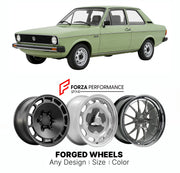 CUSTOM CLASSIC VINTAGE RESTOMOD RETRO OLD SCHOOL FORGED WHEELS RIMS for VOLKSWAGEN DERBY MK 1 MK 2 1977 - 1985

Custom forged wheels for Volkswagen Derby MK 1 MK 2 1977 - 1985. Classic, vintage, restomod wheel designs made to order in custom sizes, offsets, colors and finishes.

We manufacture premium quality forged wheels rims for Volkswagen Derby MK 1 MK 2 1977 - 1985 in any design, size, color.

THIS WHEEL DESIGN CAN BE CUSTOM-MADE FOR YOUR CAR IN ANY SIZE AND COLOR OPTIONS
Available in monoblock, 2-piec