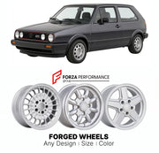 CUSTOM CLASSIC VINTAGE RESTOMOD RETRO OLD SCHOOL FORGED WHEELS RIMS for VOLKSWAGEN GOLF GTI MK 2 1984 - 1992

Custom forged wheels for Volkswagen Golf GTI MK 2 1984 - 1992. Classic, vintage, restomod wheel designs made to order in custom sizes, offsets, colors and finishes.

We manufacture premium quality forged wheels rims for Volkswagen Golf GTI MK 2 1984 - 1992 in any design, size, color.

THIS WHEEL DESIGN CAN BE CUSTOM-MADE FOR YOUR CAR IN ANY SIZE AND COLOR OPTIONS
Available in monoblock, 2-piece, 3-p